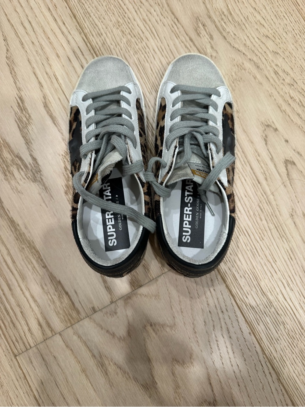 Golden Goose Leopard Print Low-Top Sneakers with Black Star Accent - Women - Picture 3 of 5